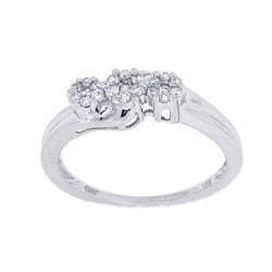 1/2ct Genuine Diamond Cluster Ring in 10Kt White Gold