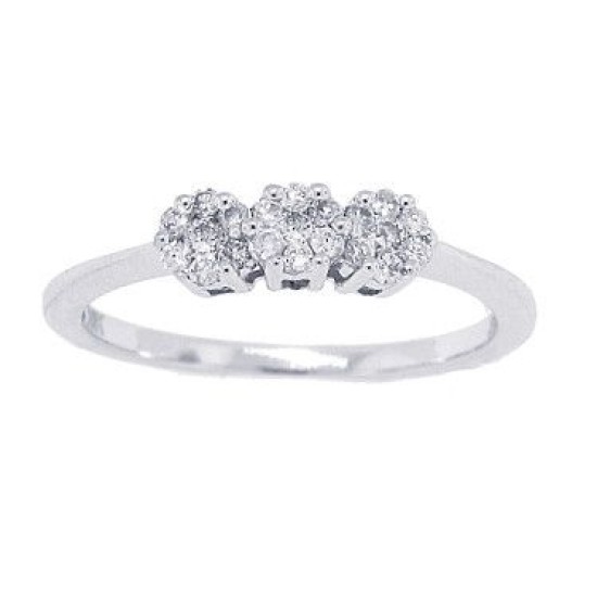 1/2ct Genuine Diamond Cluster Ring in 10Kt White Gold