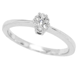 Genuine Diamond Cluster Ring in 10Kt White Gold