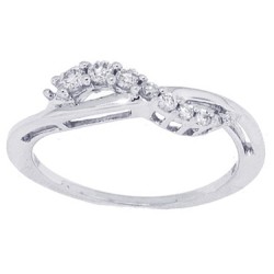 Natural Diamond Bypass Ring in 14Kt White Gold