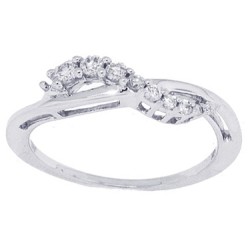 Natural Diamond Bypass Ring in 14Kt White Gold