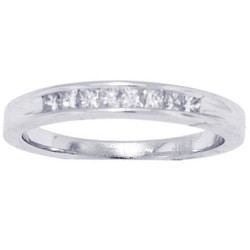 Princess Cut Diamond Wedding Band in 14kt White Gold