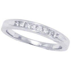 Princess Cut Diamond Wedding Band in 14kt White Gold