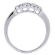 Three Stone Infinity Diamond Wedding Band in 14Kt White Gold