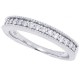 Antique Look Diamond Wedding Band in 14kt White Gold