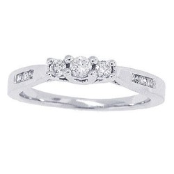 1/4ct Diamond Three Stone Engagement Ring 10Kt White Gold