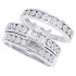 10Kt White Gold Diamond Wedding Ring Set His and Her