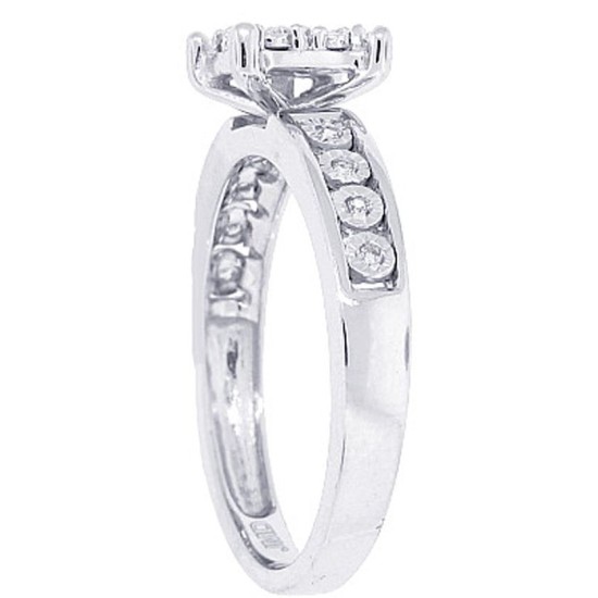 Illusion Set Diamond Wedding Band in 10Kt White Gold