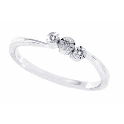 Genuine Diamond Accent Three Stone Promise Ring 10Kt Gold