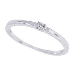 10Kt White Gold Solitaire Diamond Promise Ring 0.01cttw