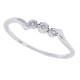 Illusion Set Diamond Three Stone Promise Ring 10Kt Gold 