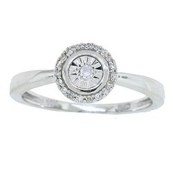 Illusion Set Diamond Promise Ring in 10Kt White Gold