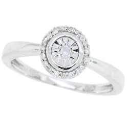 Illusion Set Diamond Promise Ring in 10Kt White Gold