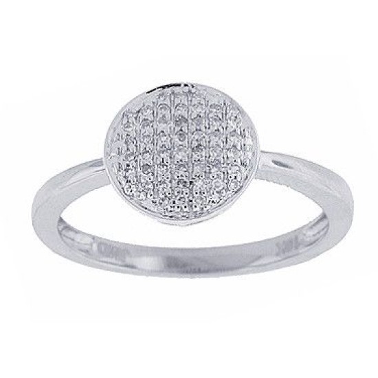 Pave Set Genuine Diamond Fashion Ring in 10Kt White Gold