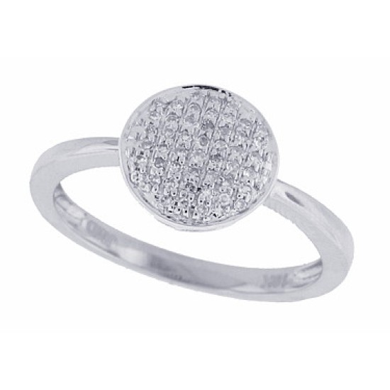 Pave Set Genuine Diamond Fashion Ring in 10Kt White Gold