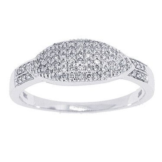 Pave Set Diamond Wedding Band in 10kt White Gold 