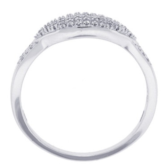 Pave Set Diamond Wedding Band in 10kt White Gold 