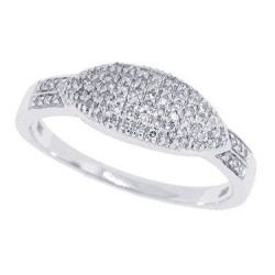 Pave Set Diamond Wedding Band in 10kt White Gold 