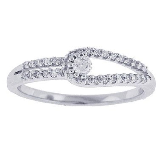 Diamond Right Hand Ring in 10Kt White Gold