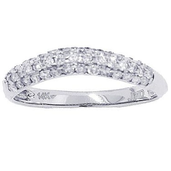 Pave Set Diamond Wedding Band in 14kt White Gold