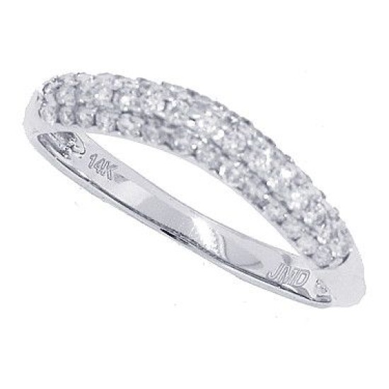 Pave Set Diamond Wedding Band in 14kt White Gold