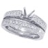 14Kt White Gold Diamond Semi-mount Wedding Ring Set,  0.63ct