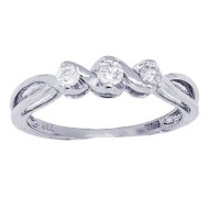 Infinity Diamond Three Stone Ring in 14Kt White Gold