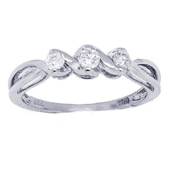 Infinity Diamond Three Stone Ring in 14Kt White Gold