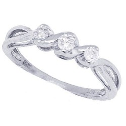 Infinity Diamond Three Stone Ring in 14Kt White Gold