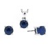 Sapphire Pendant and Earrings Set 14Kt White Gold (1.15cttw)