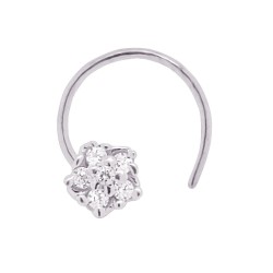 Cubic Zirconia Nose Pin in Sterling Silver