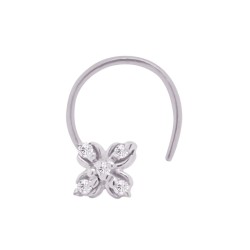 Cubic Zirconia Nose Pin in Sterling Silver