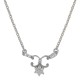 Cubic Zirconia Pendant Necklace,Sterling Silver