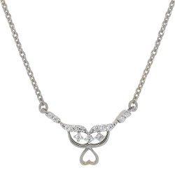 Cubic Zirconia Pendant Necklace,Sterling Silver