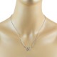 Cubic Zirconia Pendant Necklace,Sterling Silver