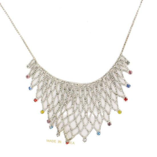 Multicolored Glass Crystals Necklace