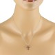 Genuine Garnet Cross Pendant Necklace 14Kt Yellow Gold 