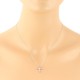 Ruby and Diamond Cross Pendant Necklace 14Kt White Gold 