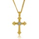 Two Tone Cross Pendant Necklace Sterling Silver