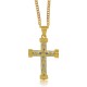 Two Tone Cross Pendant Necklace Sterling Silver