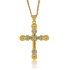 Two Tone Cross Pendant Necklace Sterling Silver