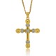 Two Tone Cross Pendant Necklace Sterling Silver