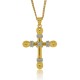 Two Tone Cross Pendant Necklace Sterling Silver