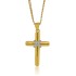 Two Tone Cross Pendant Necklace Sterling Silver