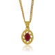 Lab Created Ruby Pendant Necklace Sterling Silver 