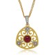 Lab Created Ruby Pendant Necklace Sterling Silver 