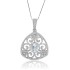 Cubic Zirconia Pendant Necklace Sterling Silver