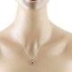 Genuine Ruby Diamond Pendant Necklace 14Kt White Gold