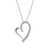 Cubic Zirconia Heart Pendant Necklace Sterling Silver  