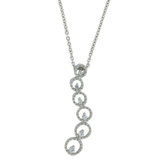 Cubic Zirconia Fashion Pendant Necklace Sterling Silver  